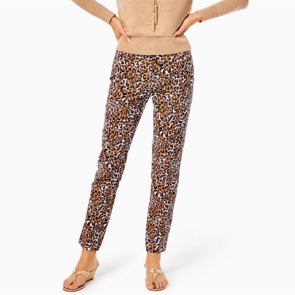 Lilly Pulitzer Kelly Stretch Pants - Chocolate Onyx My Favorite Spot - Size 6